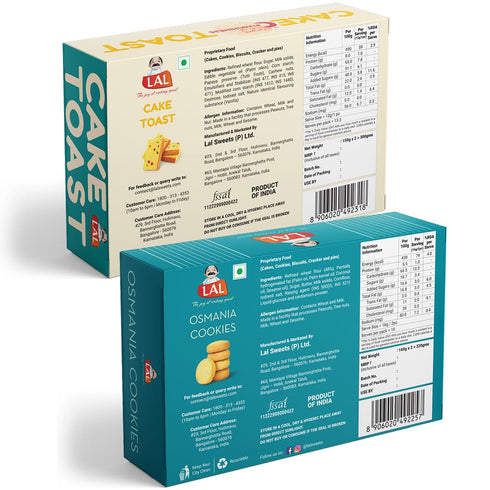 Lal Sweets Cake Toast 300g and Osmania Biscuit 400g